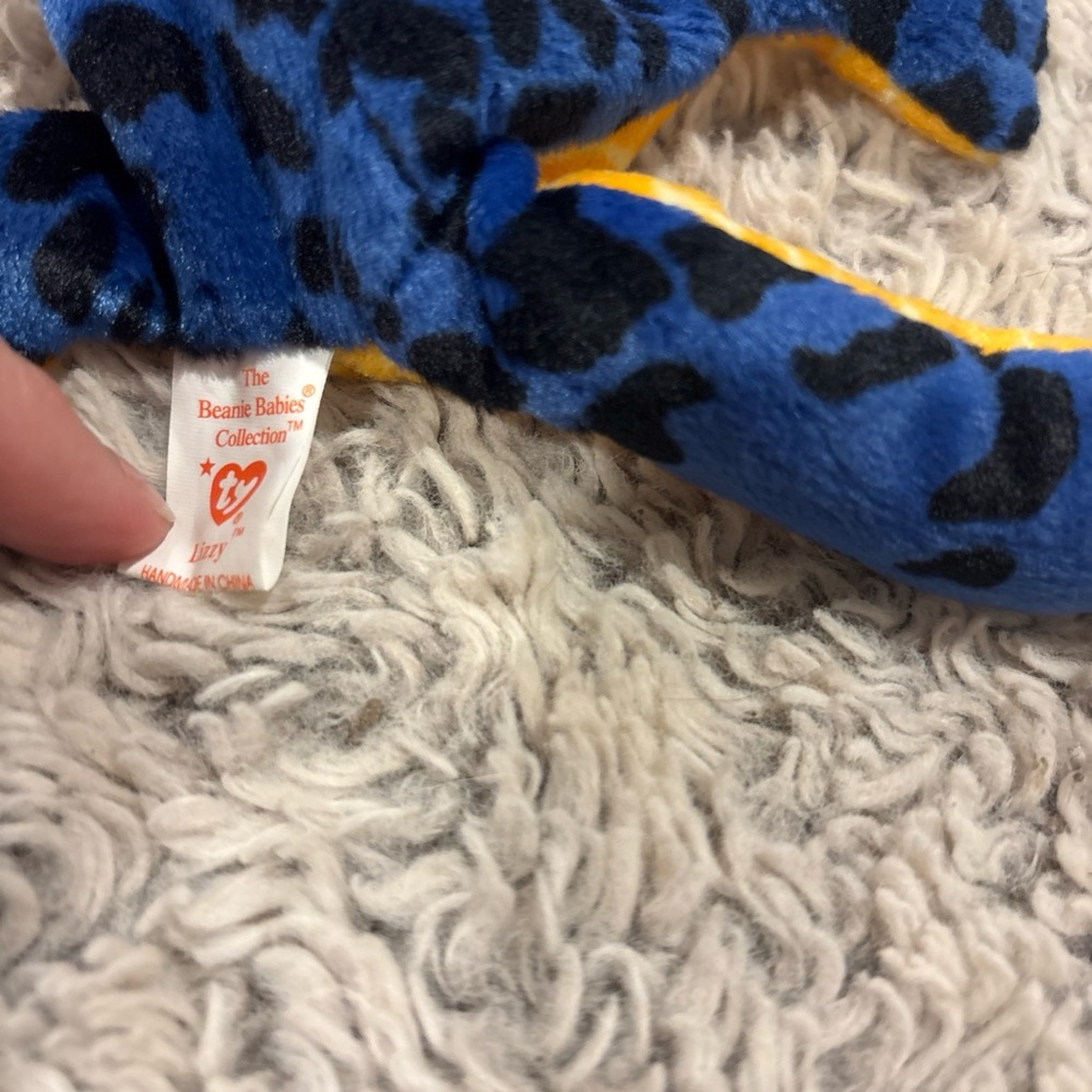 Ty Beanie Babies Lizzy Lizard Kids OS Blue Excellent 1995 Plush Toy 4033 - Picture 3 of 4